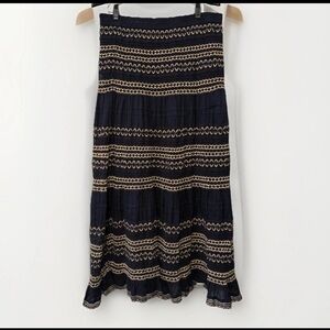 Chico's Black and Cream Patterned Skirt